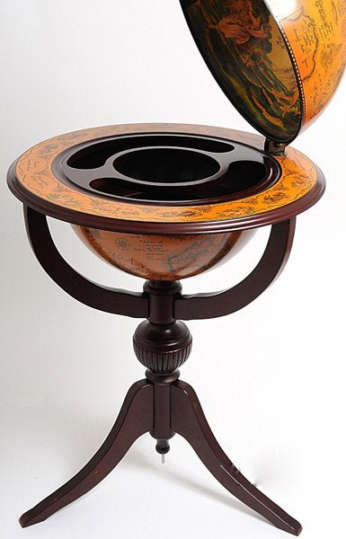 Globe Bar 3 Legged Pedestal Stand Red - From Where - 