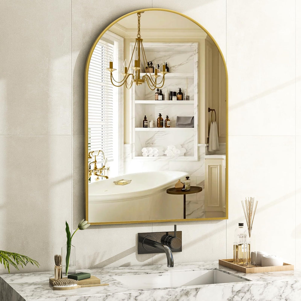 Gold Arch Bathroom Mirror - From Where - 