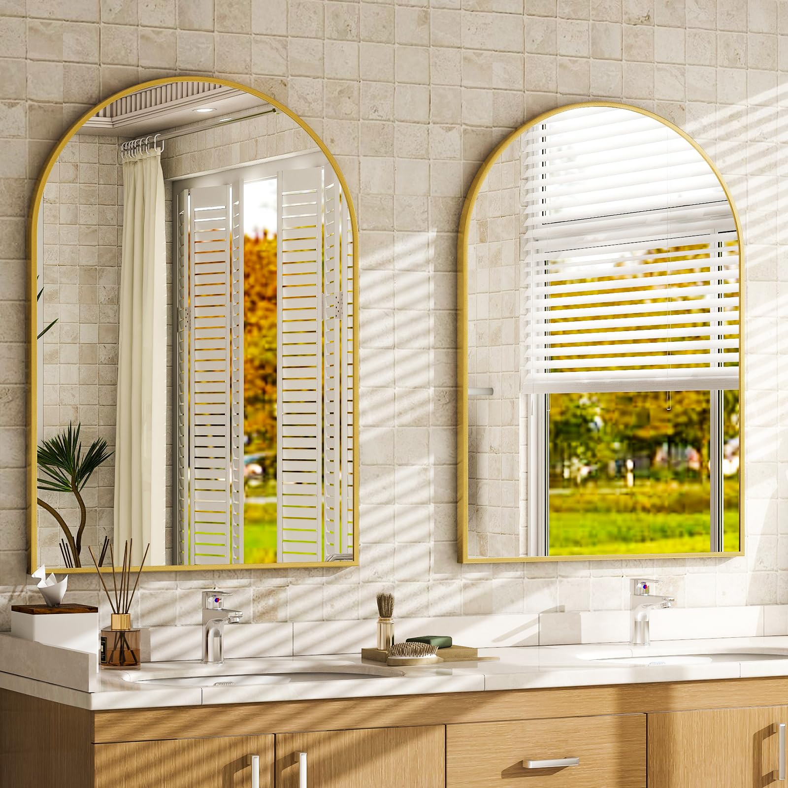 Gold Arch Bathroom Mirror - From Where - 