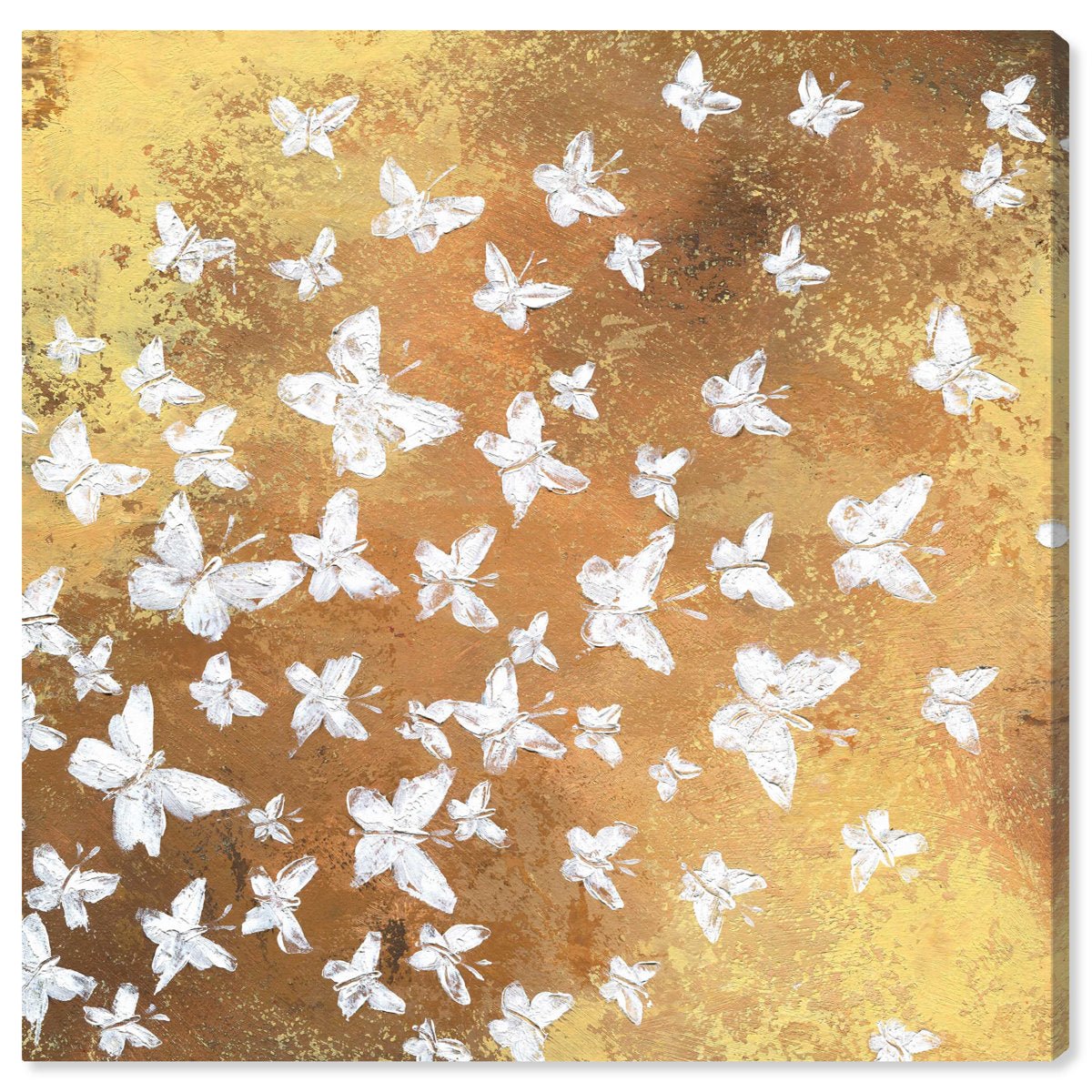 Gold Butterflies In The Wind Painting Print - From Where - 