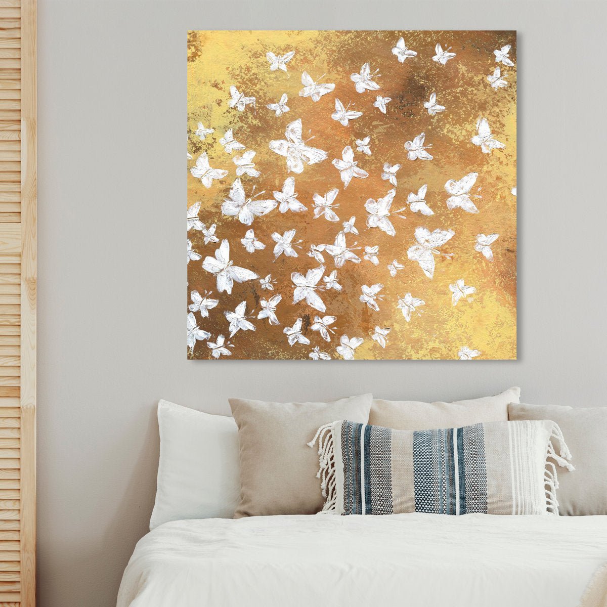 Gold Butterflies In The Wind Painting Print - From Where - 