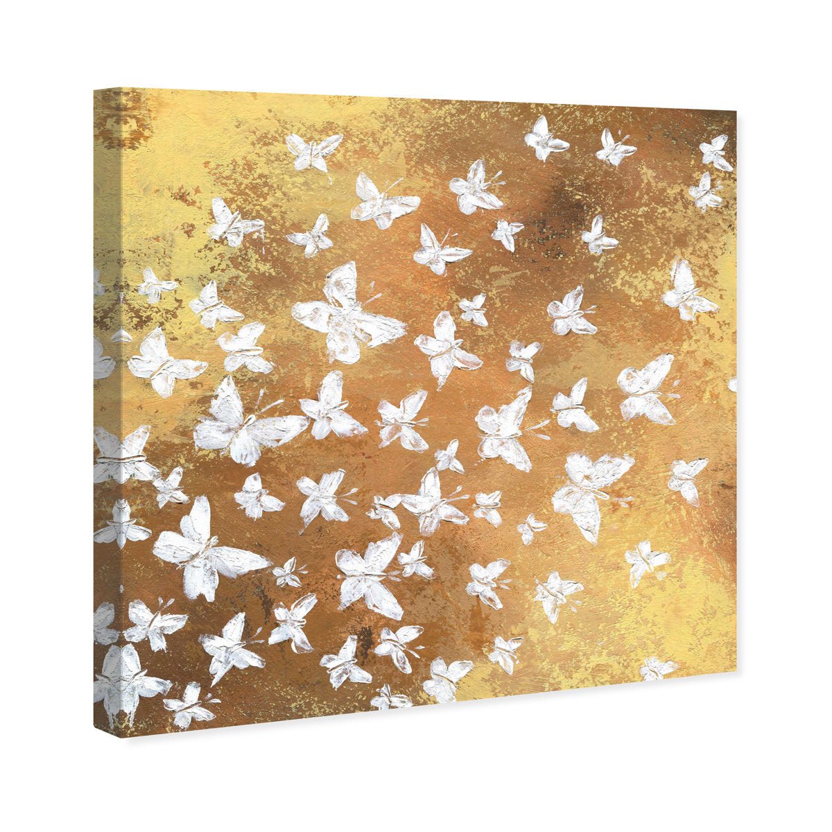 Gold Butterflies In The Wind Painting Print - From Where - 