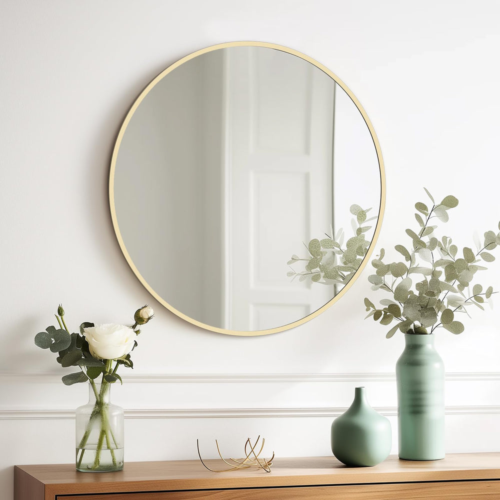 Gold Circle Wall Mirror - From Where - 