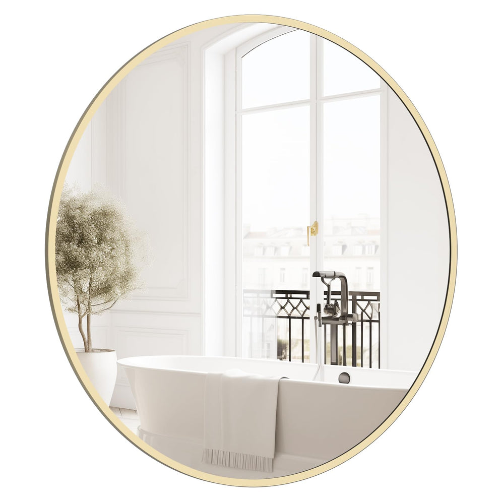 Gold Circle Wall Mirror - From Where - 