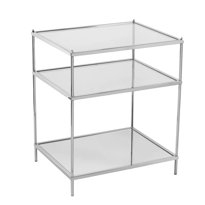 Gold & Clear Glass End Table - From Where - 