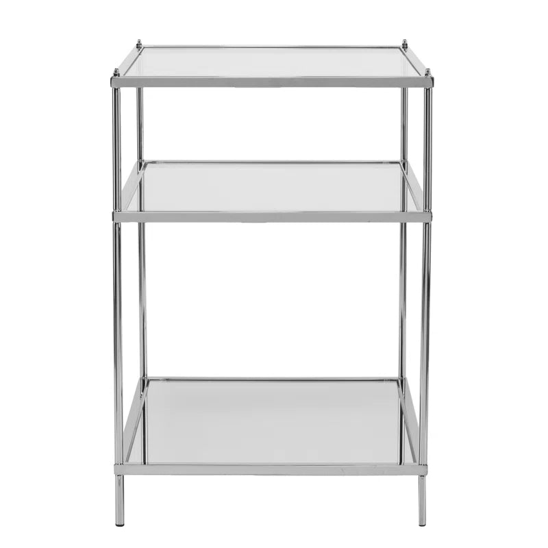 Gold & Clear Glass End Table - From Where - 
