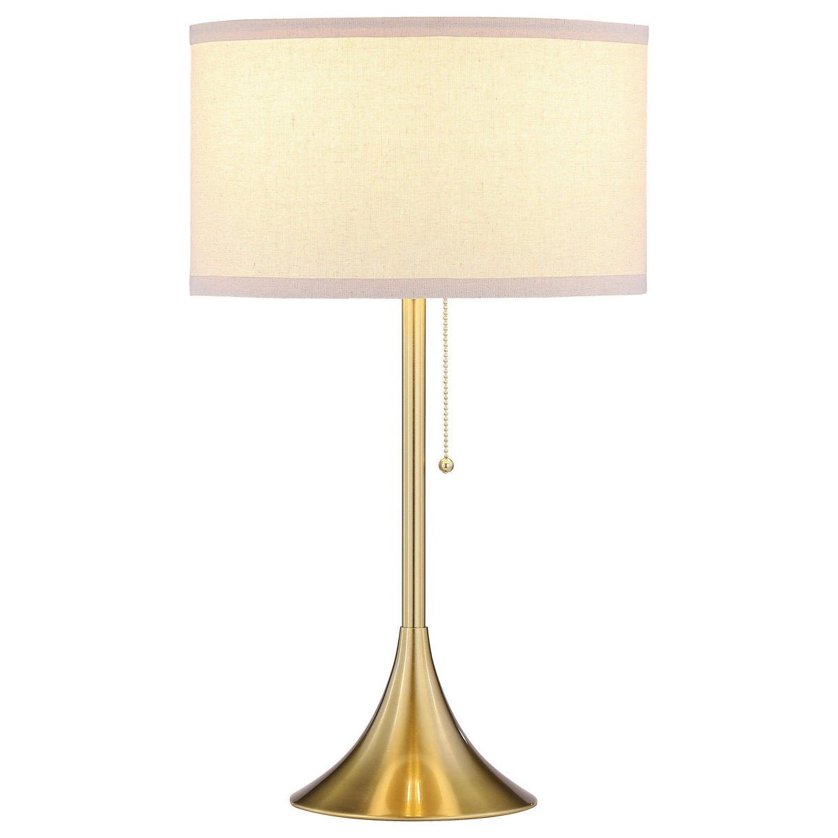 Gold Drum Shade Metal Table Lamp - From Where - 