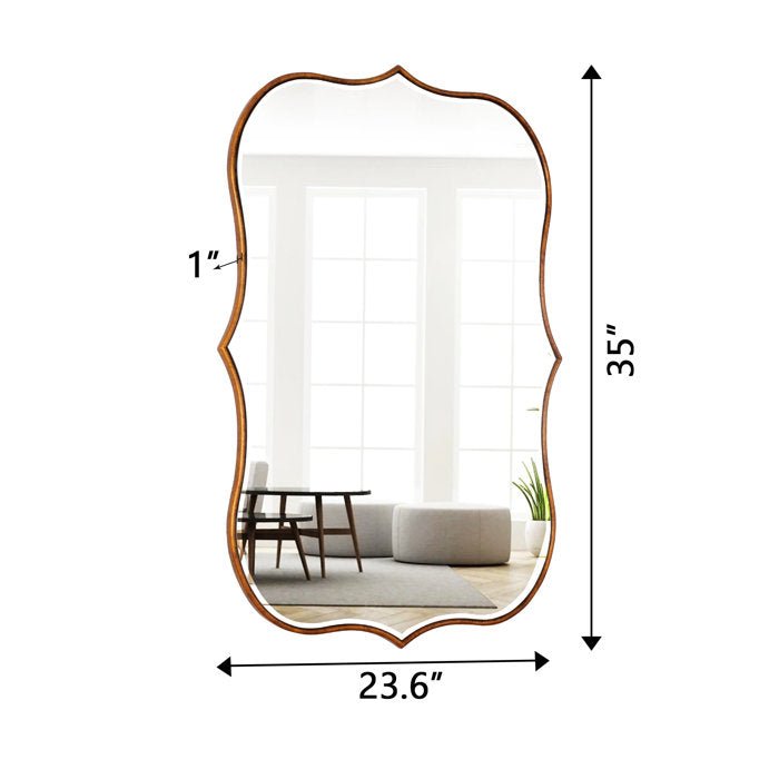 Gold Euri Scalloped Wall Mirror - From Where - 