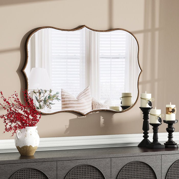 Gold Euri Scalloped Wall Mirror - From Where - 