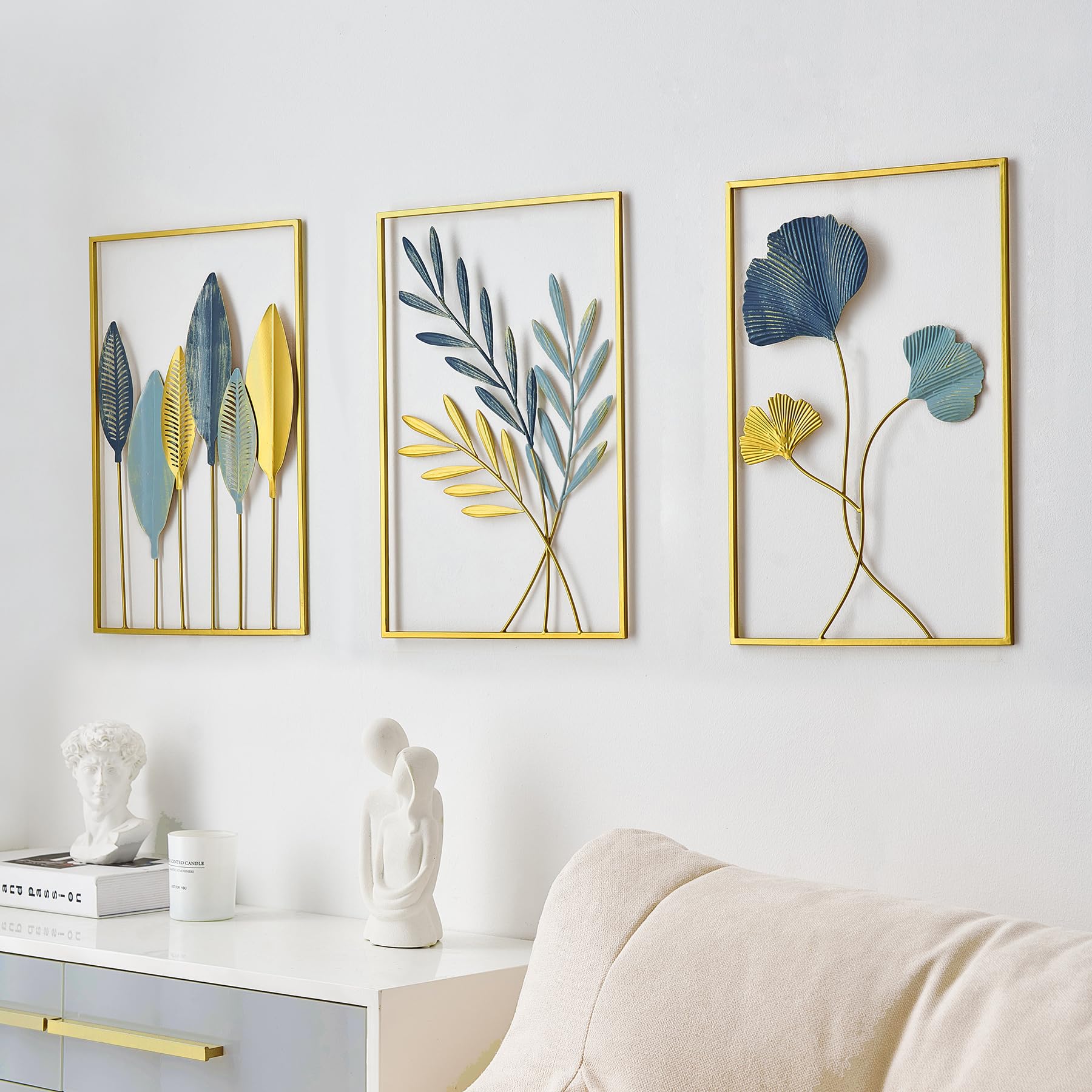 Gold Leaf Wall Decor (Set of 3) - From Where - 