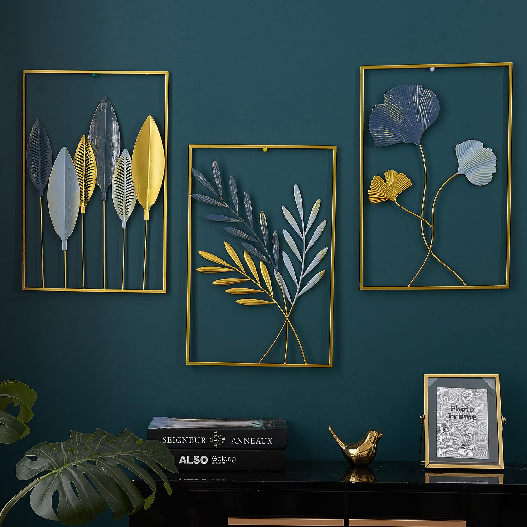 Gold Leaf Wall Decor (Set of 3) - From Where - 