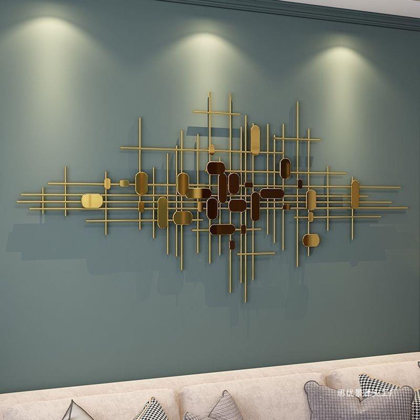 Gold Metal Hanging Sculpture - From Where - 