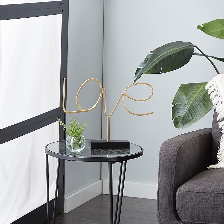 Gold Metal Love Sign Tabletop Decor - From Where - 