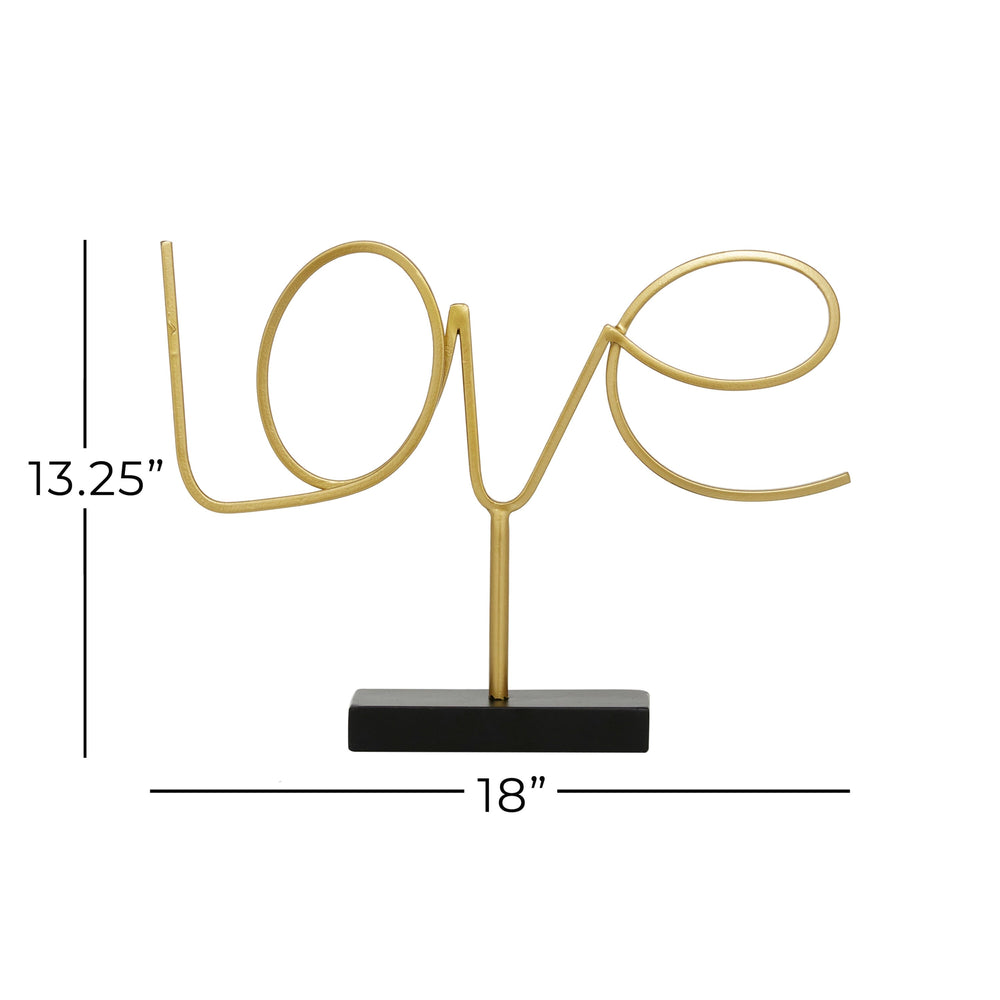 Gold Metal Love Sign Tabletop Decor - From Where -