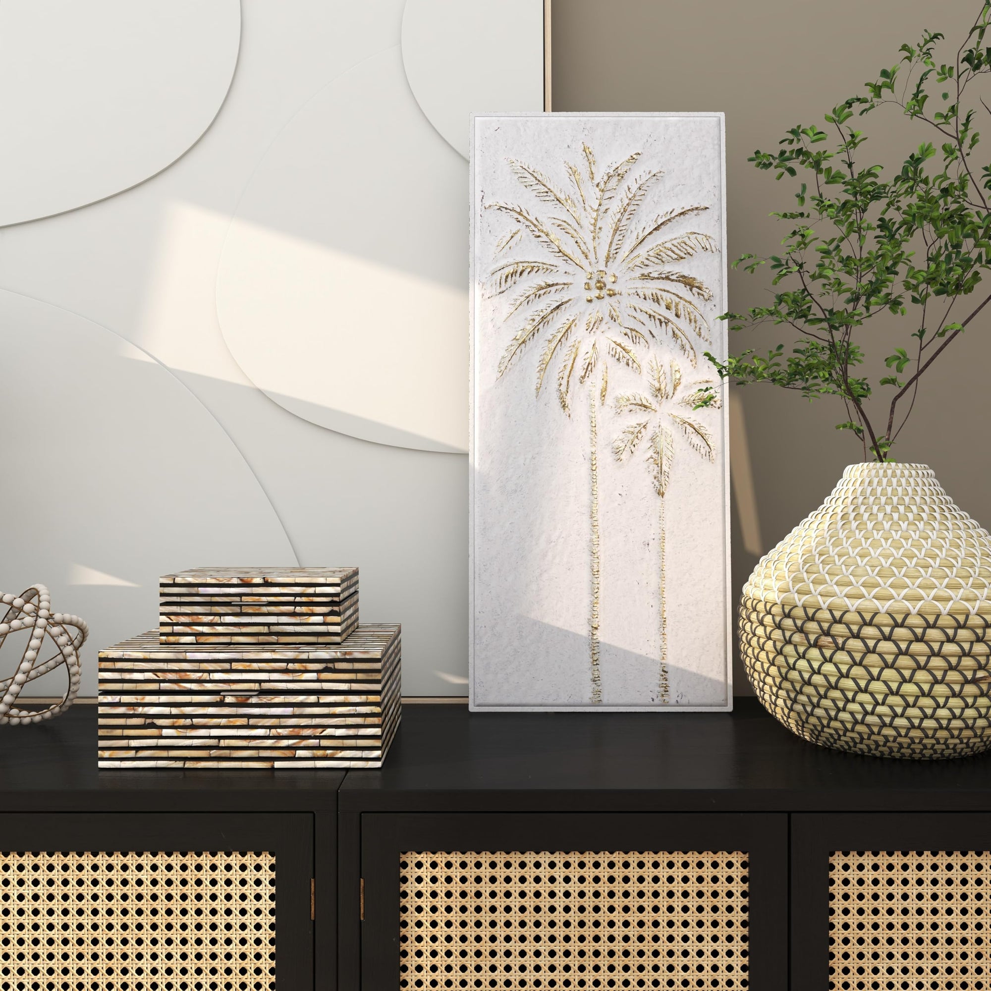 Gold Metal Palm Tree Wall Decor - From Where - 