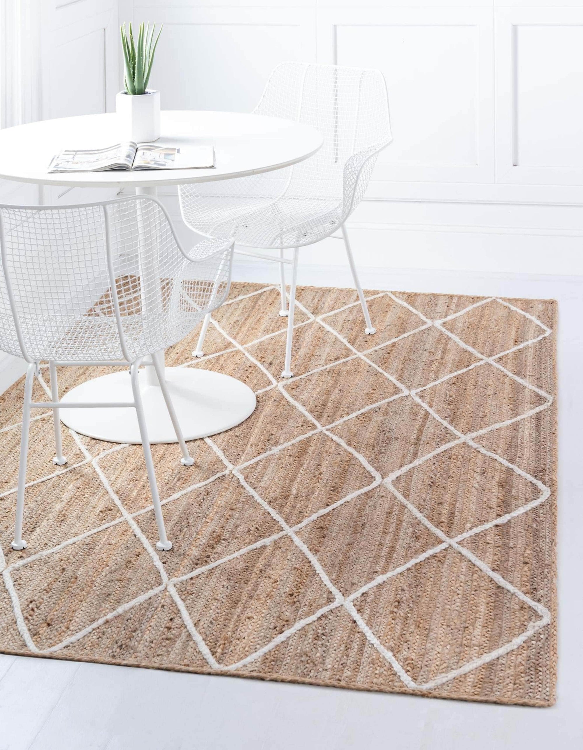 Golden Fiber Jute Indoor Area Rug - From Where - 
