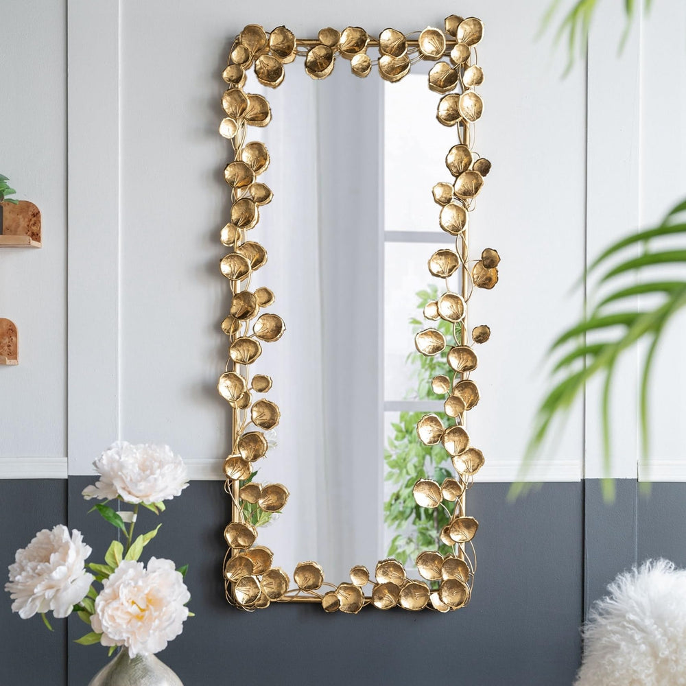 Golden Leaf Accent Mirror - From Where - 