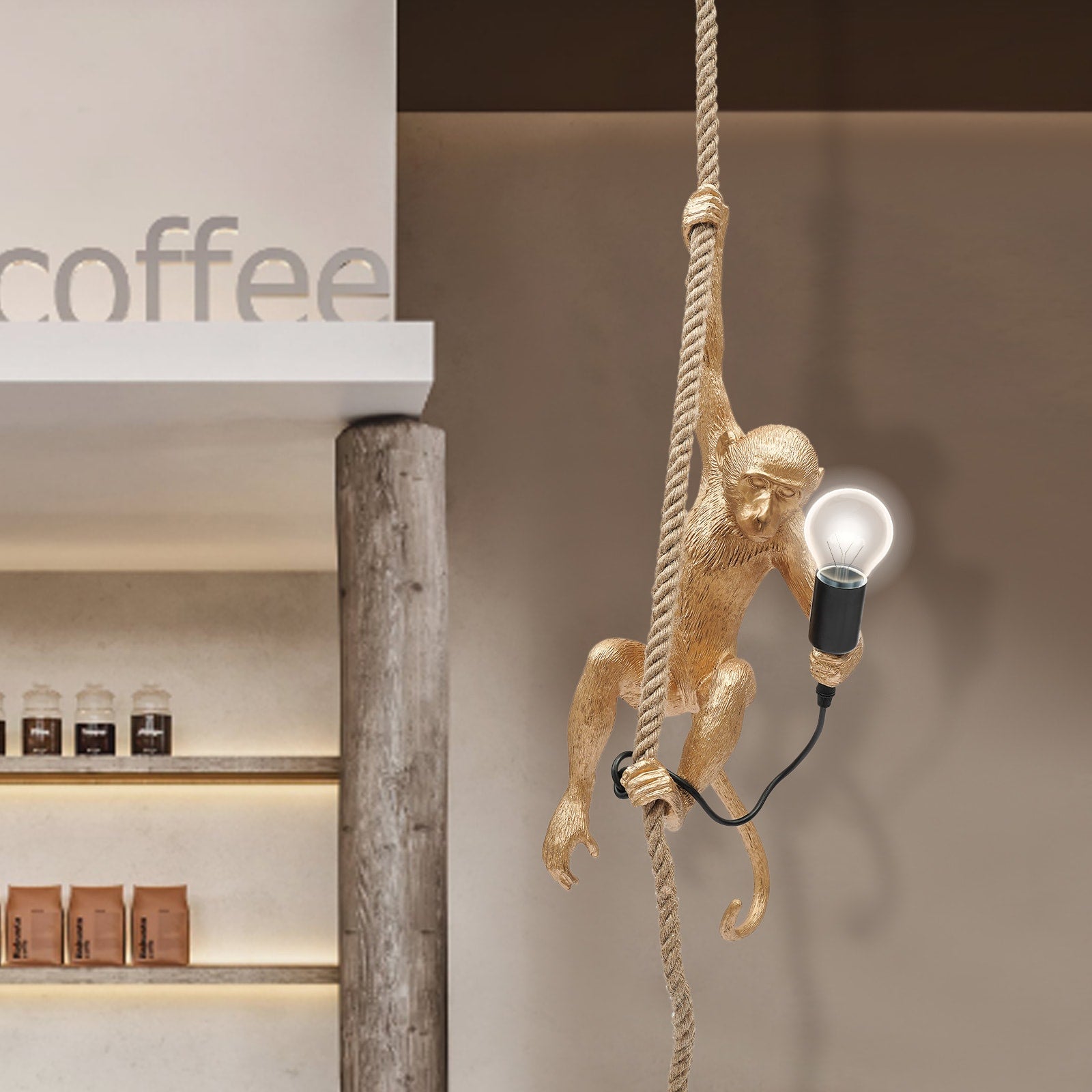 Golden Monkey Resin Pendant Light - From Where - 