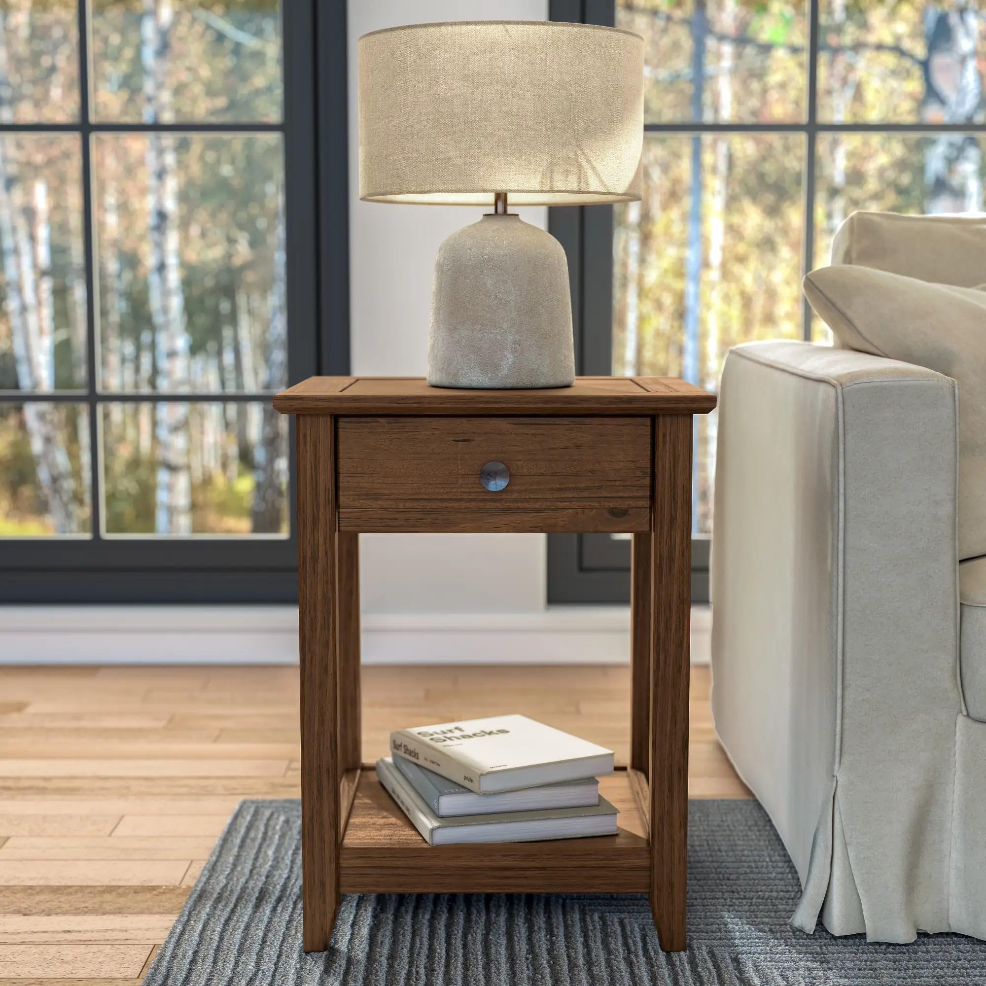 Grain Wood End Table - From Where - 