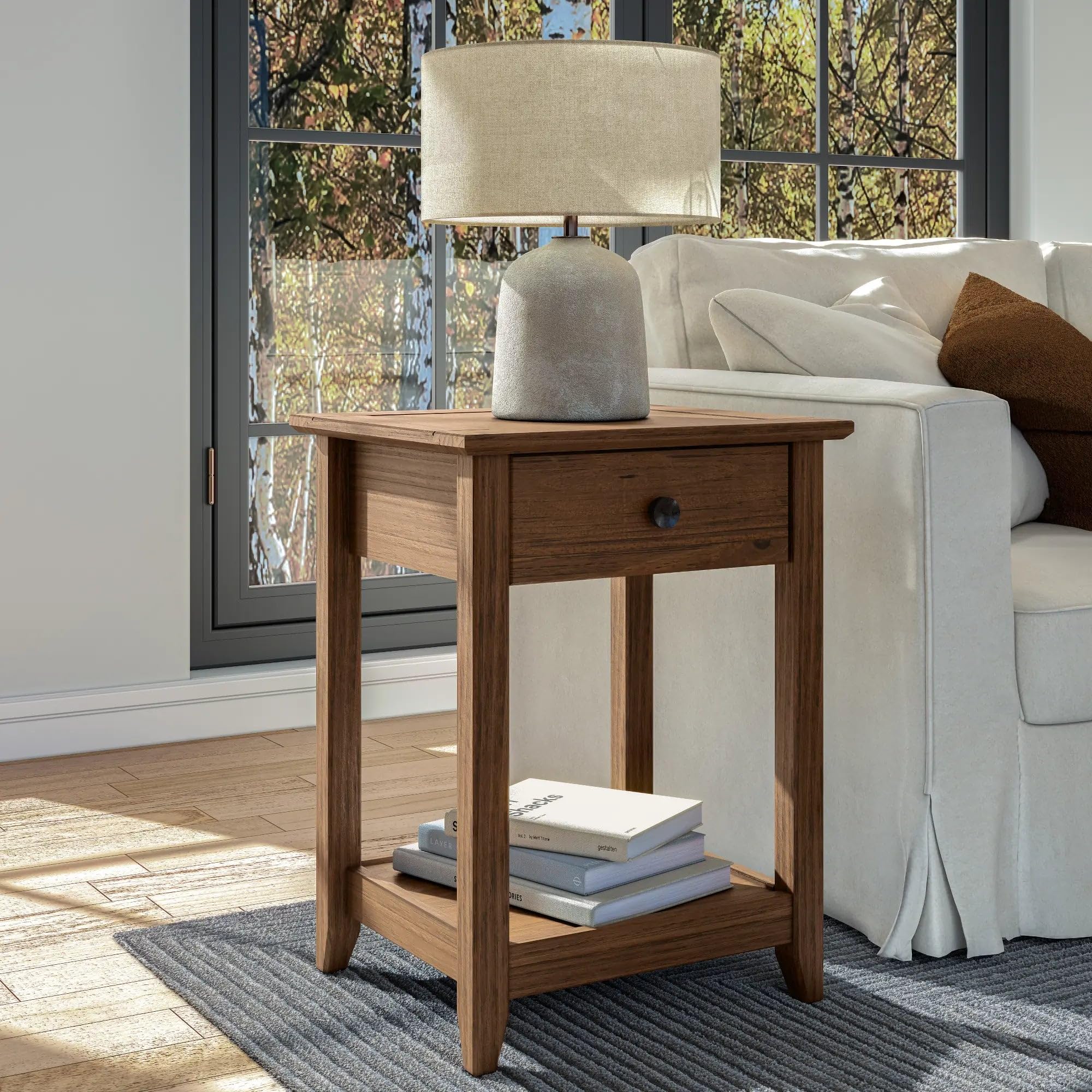 Grain Wood End Table - From Where - 