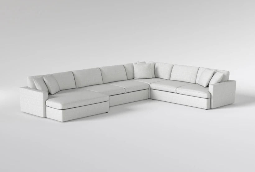 Grand Down III Beige Fabric Sectional - From Where - 