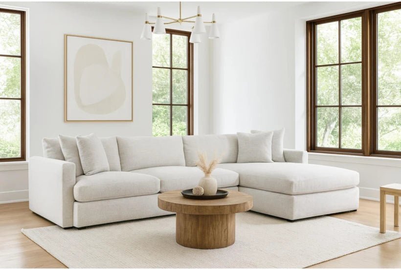 Grand Down IV Beige Fabric Sectional - From Where Finds -