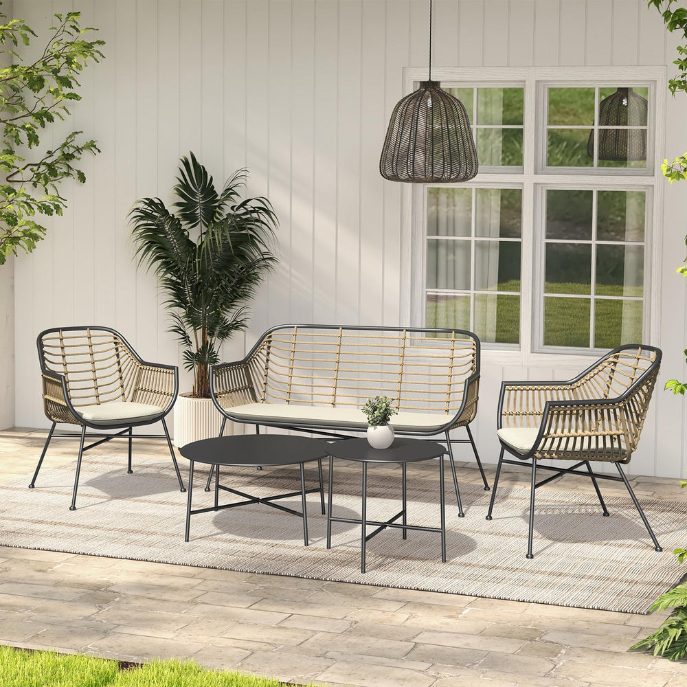 Grand patio 5 - Piece Wicker Patio Set - From Where - 