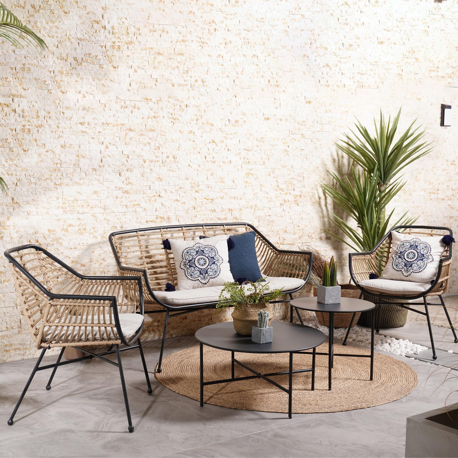 Grand patio 5 - Piece Wicker Patio Set - From Where - 