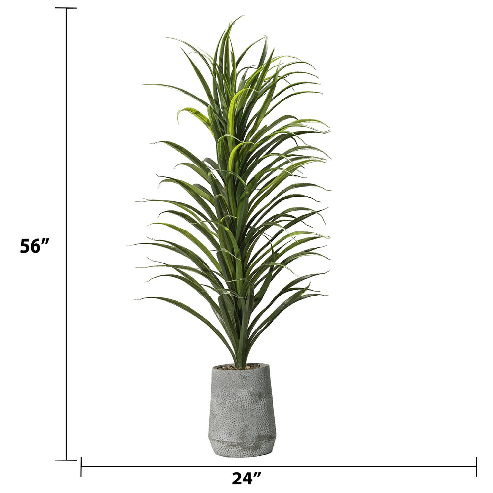 Grass Plant with Fiber Stone Pot - From Where - 