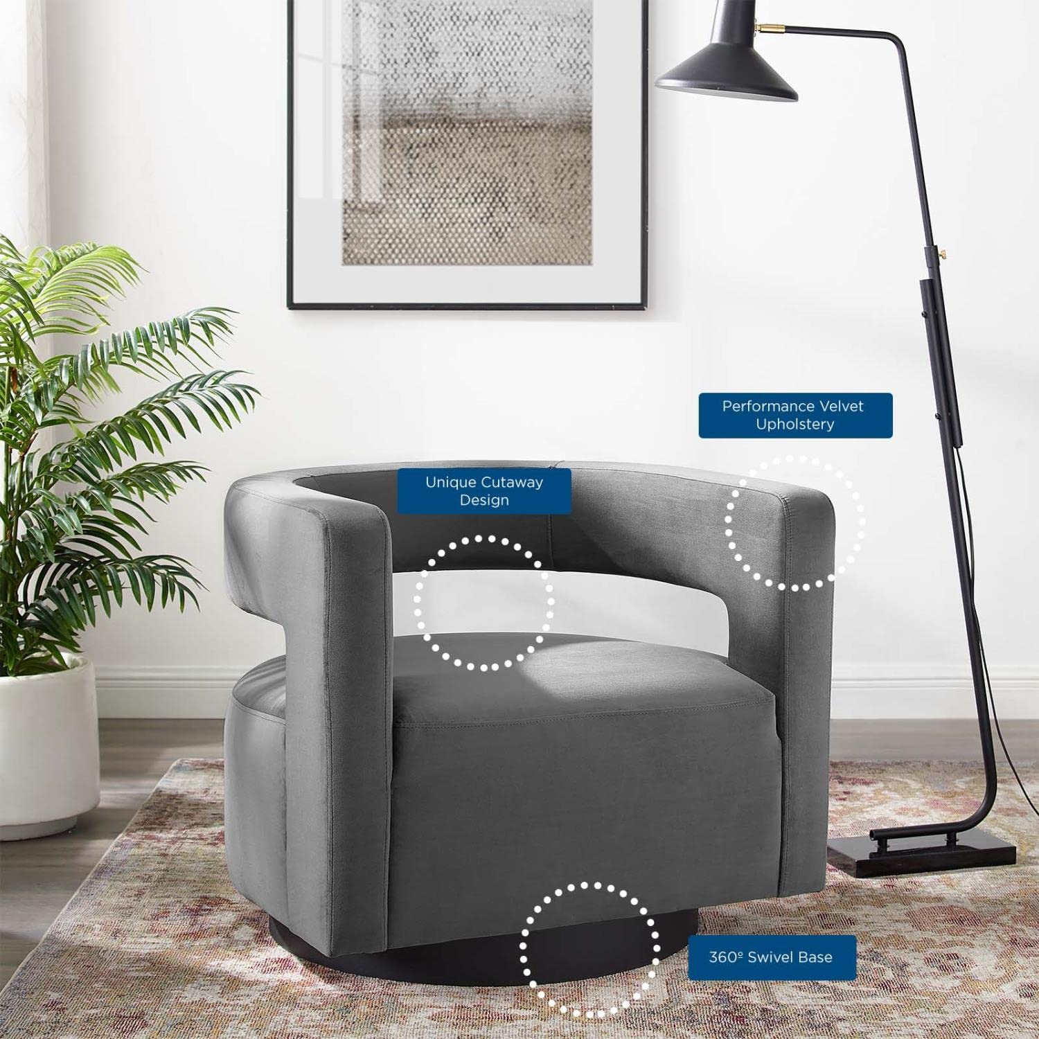 Gray Modway Spin armchairs - From Where - 