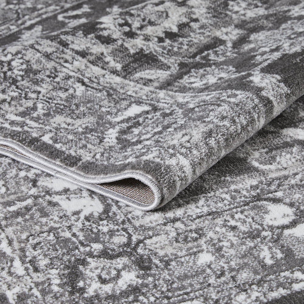 Gray Oriental Indoor Area Rug - From Where -