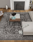 Gray Oriental Indoor Area Rug - From Where - 