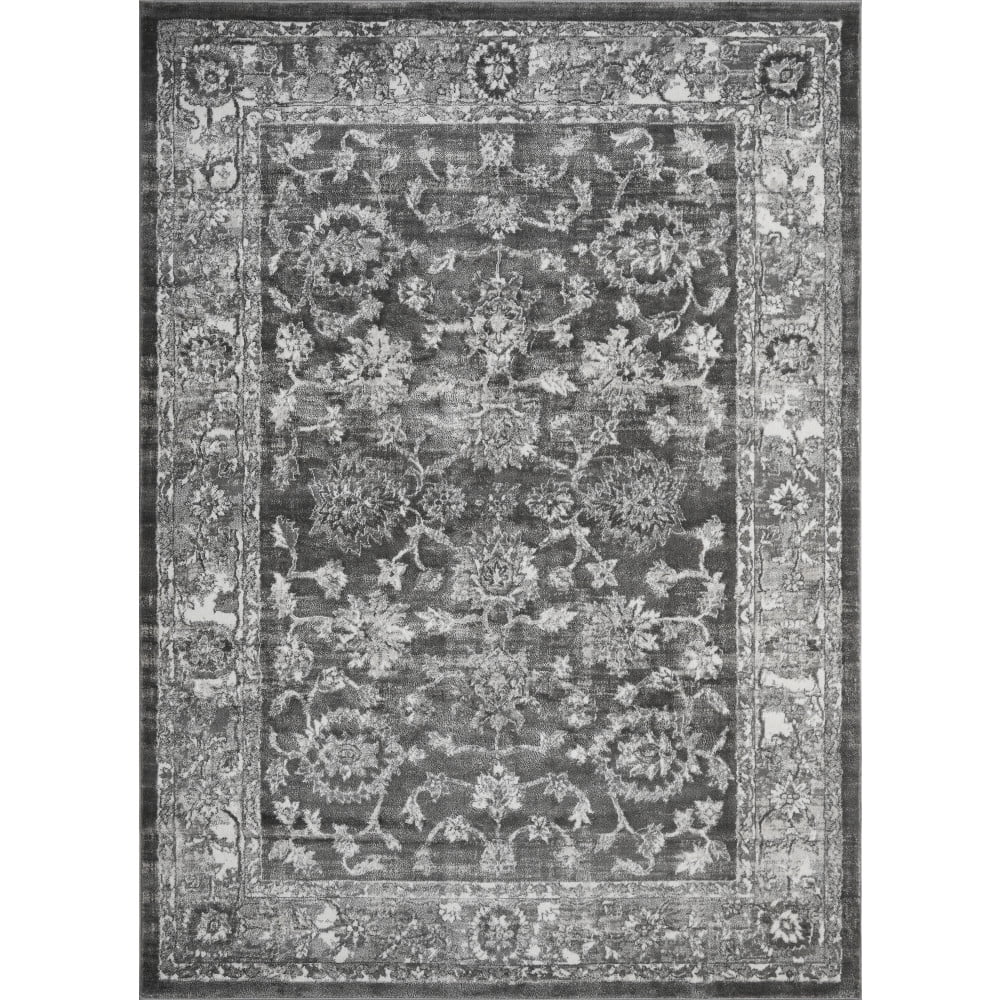 Gray Oriental Indoor Area Rug - From Where - 