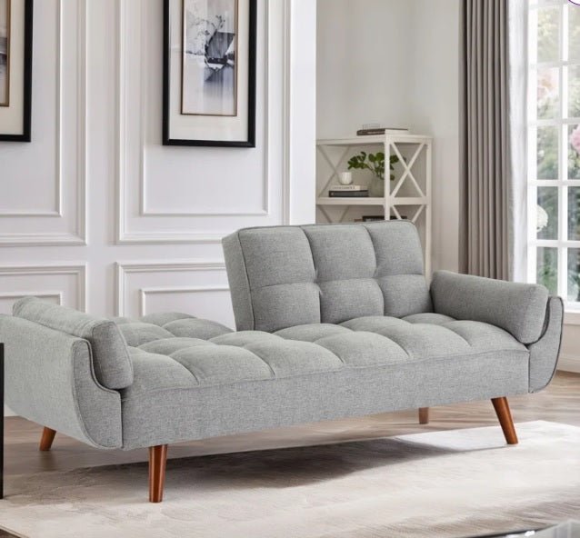 Gray Split Back Convertible Sofa - From Where - 