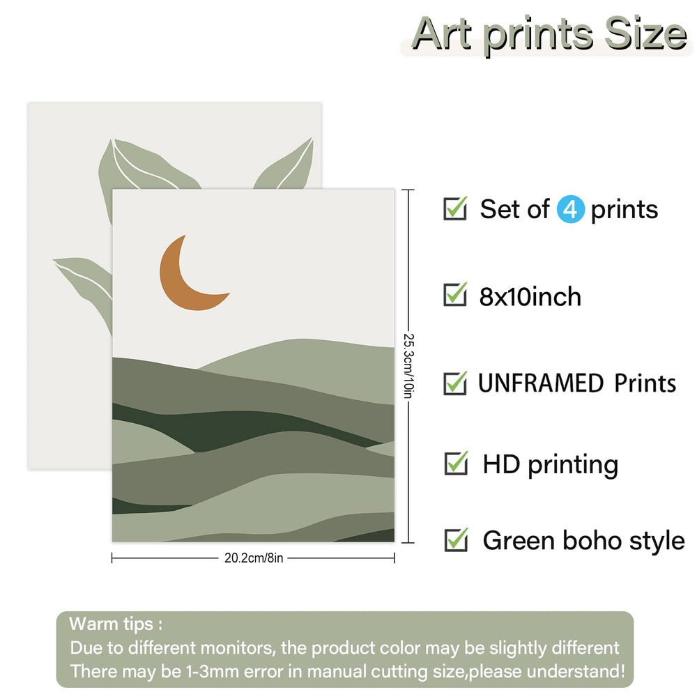 Green Boho Wall Art Prints - From Where - 