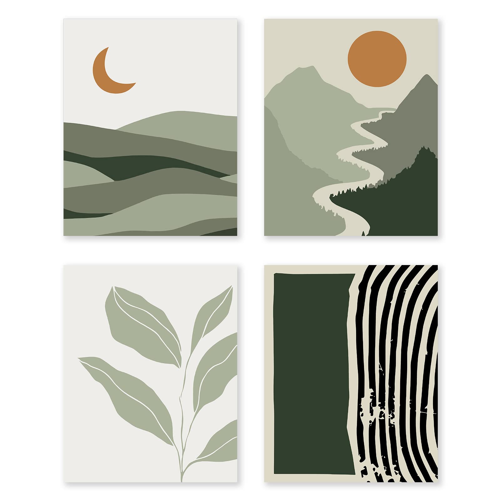 Green Boho Wall Art Prints - From Where - 