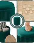 Green Chilihom Round Ottoman - From Where - 