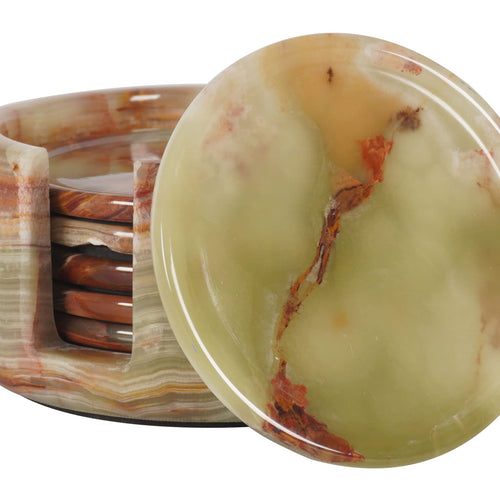 Green Onyx Marble Coasters (Set of 6) - From Where - 