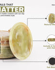 Green Onyx Marble Coasters (Set of 6) - From Where - 