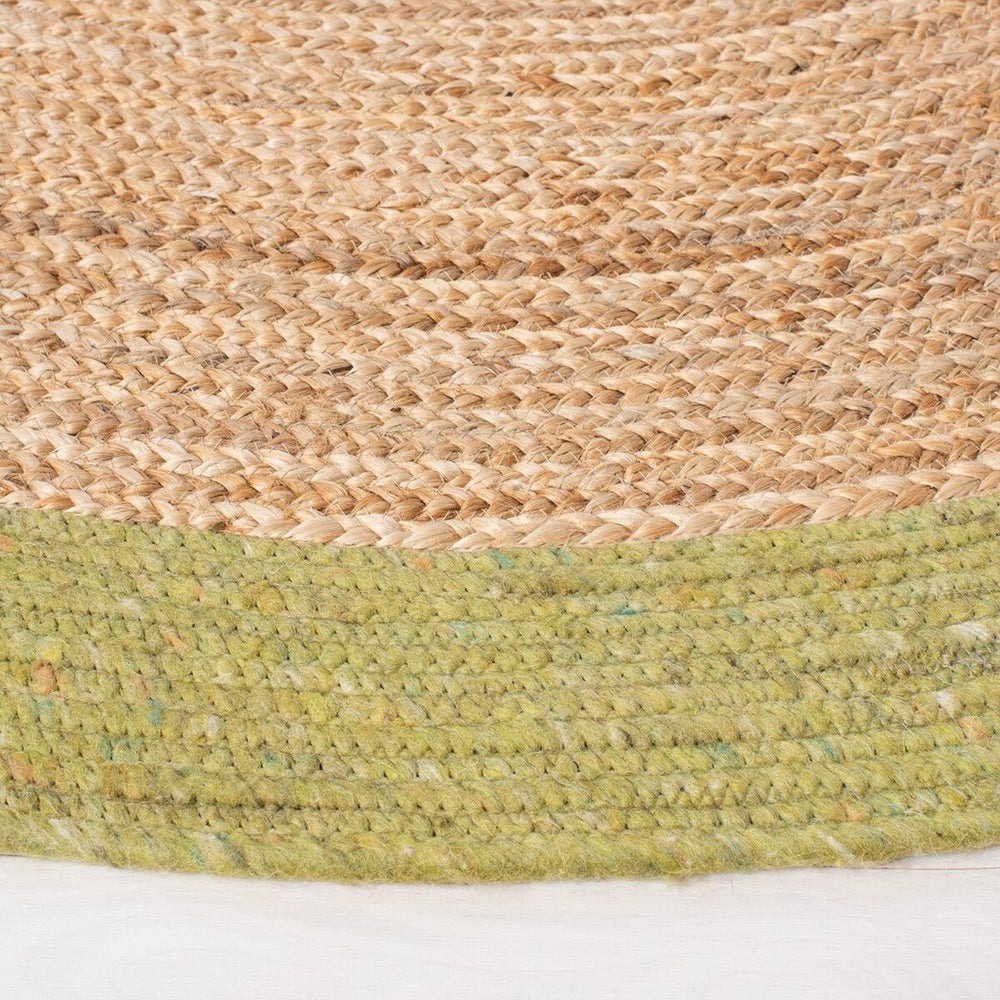 Green/Natural Braided Cottage Rug - From Where -