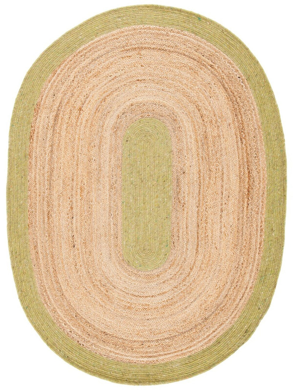 Green/Natural Braided Cottage Rug - From Where -