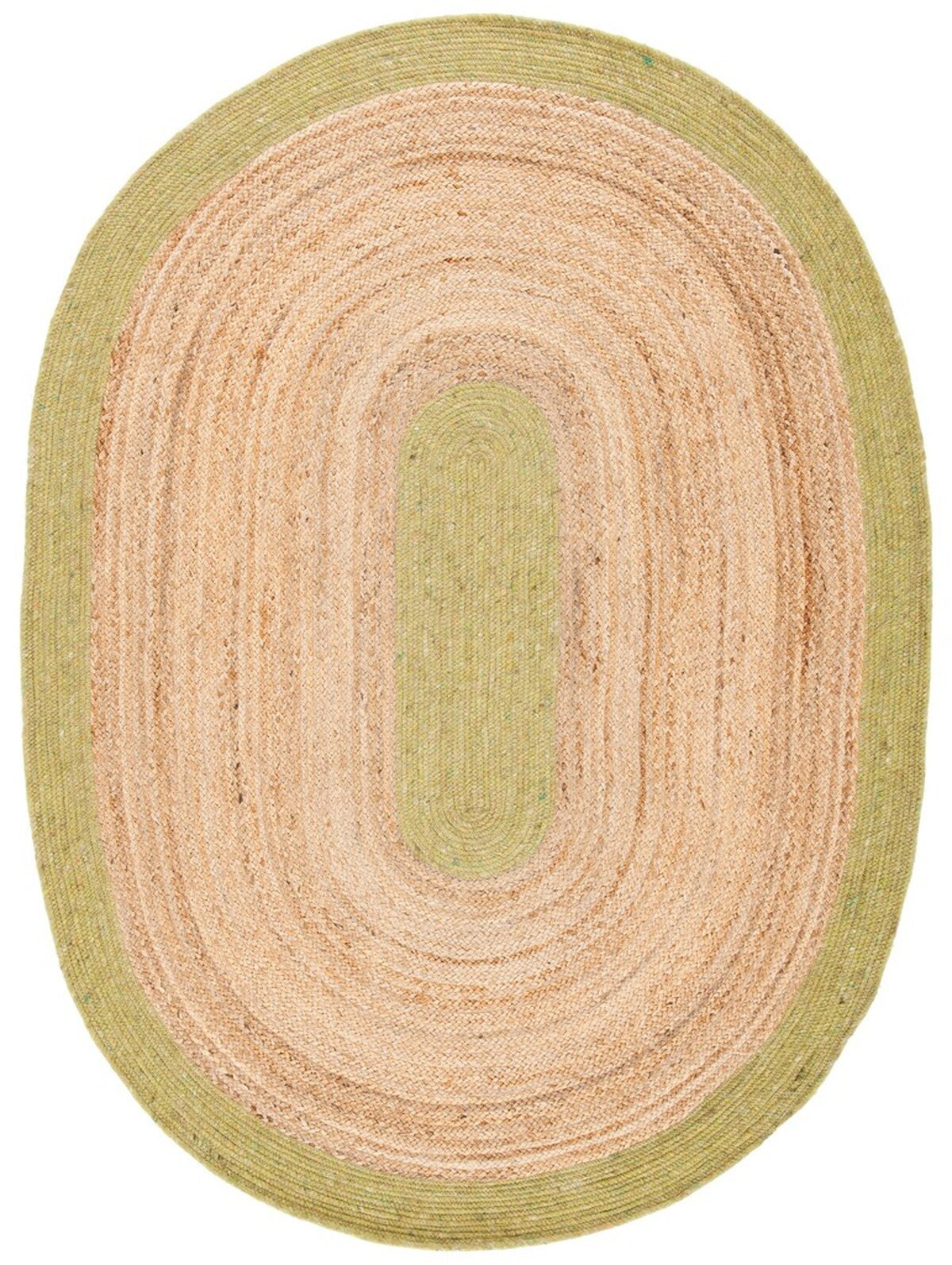 Green/Natural Braided Cottage Rug - From Where - 