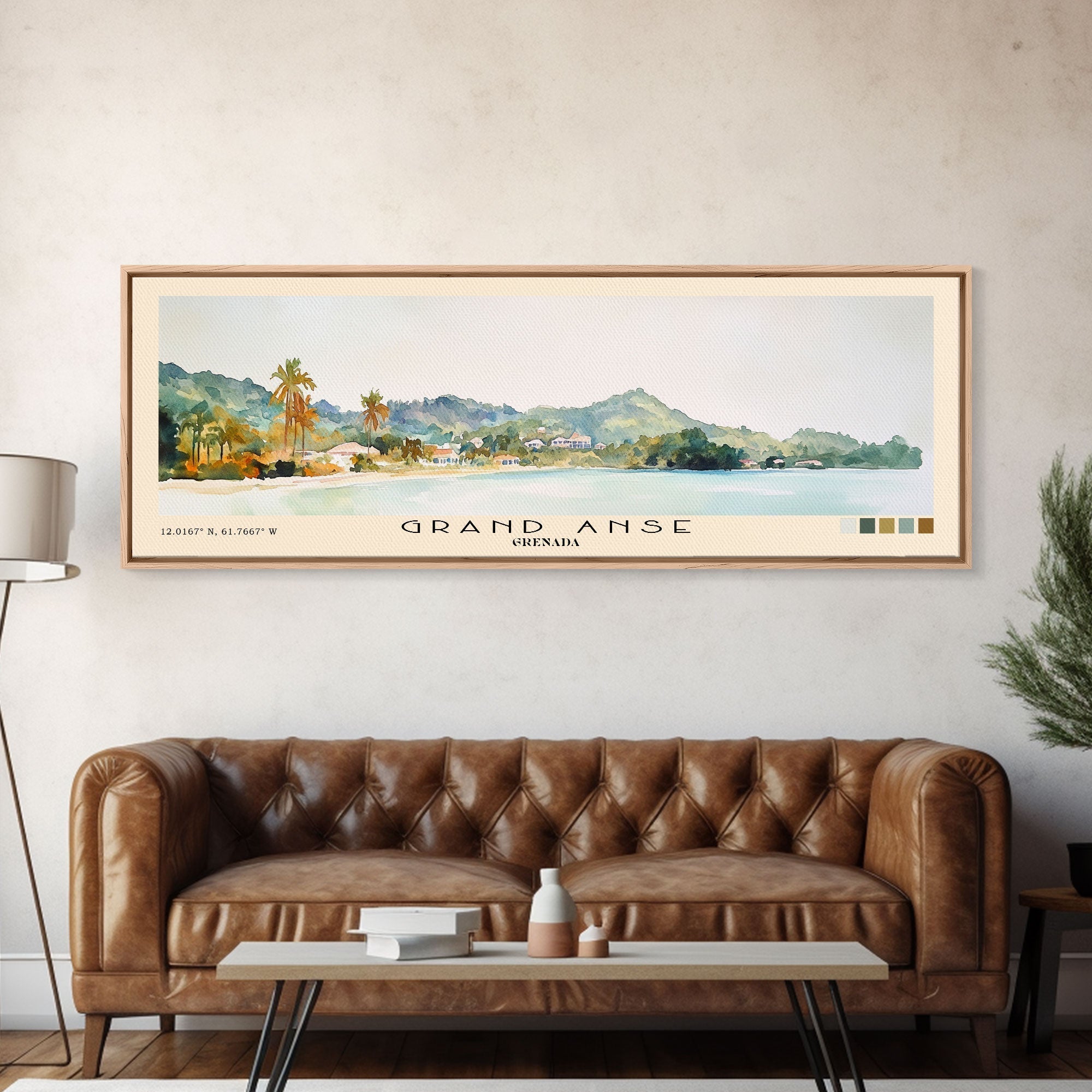 Grenada Watercolor Beach Print - From Where - 