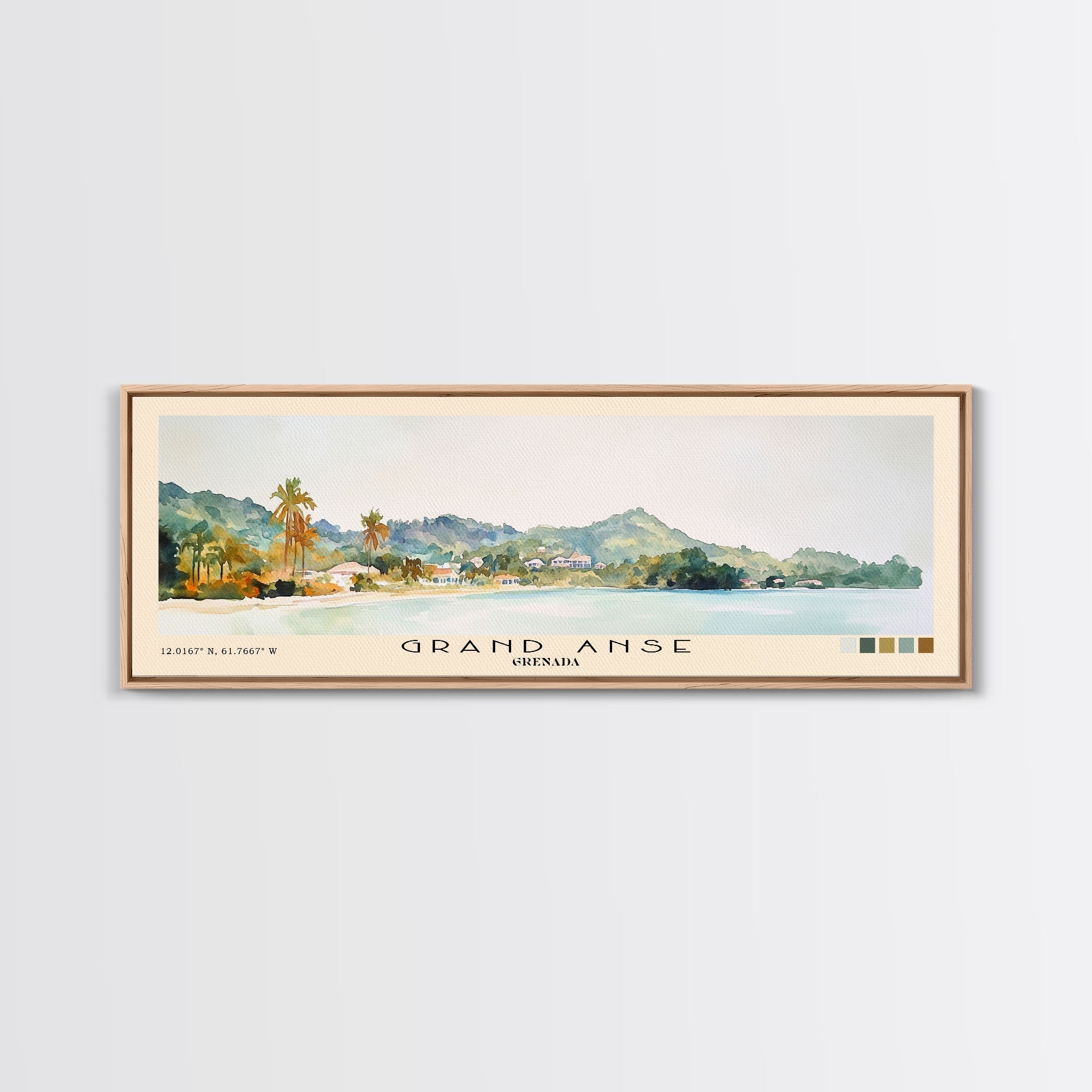 Grenada Watercolor Beach Print - From Where - 