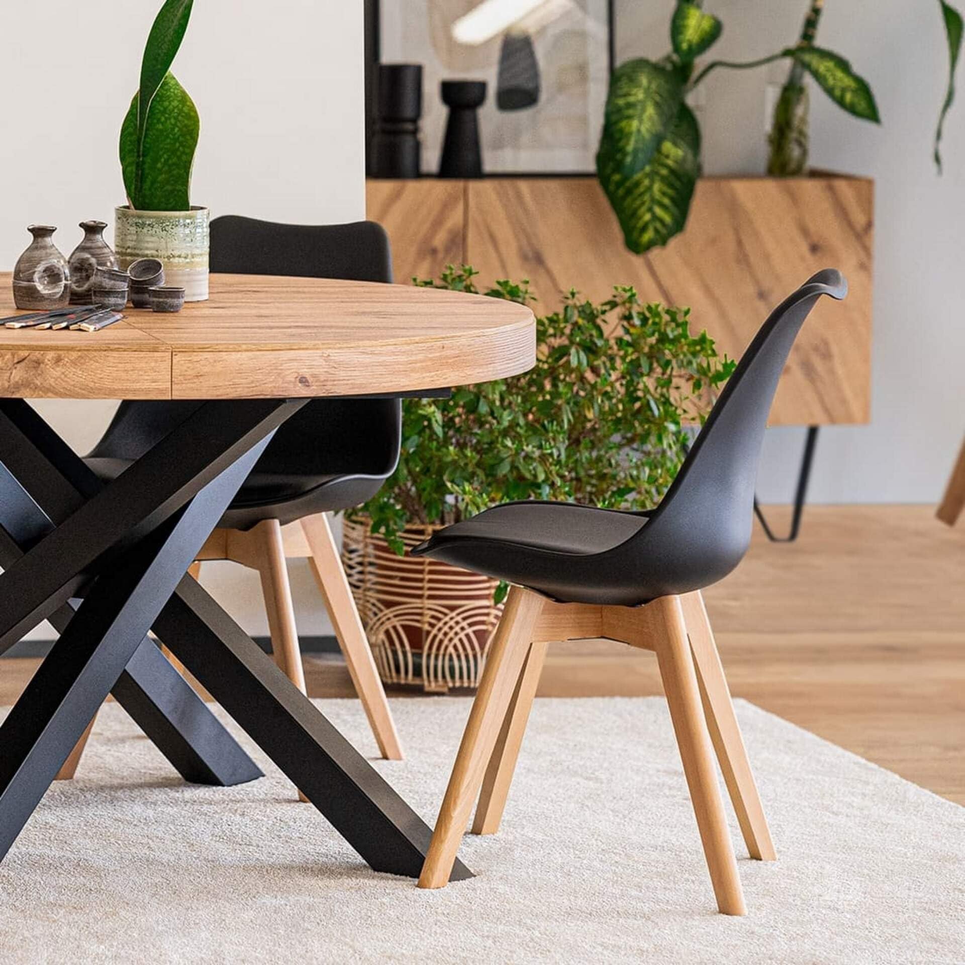 Greta Scandinavian Black Chairs - From Where - 