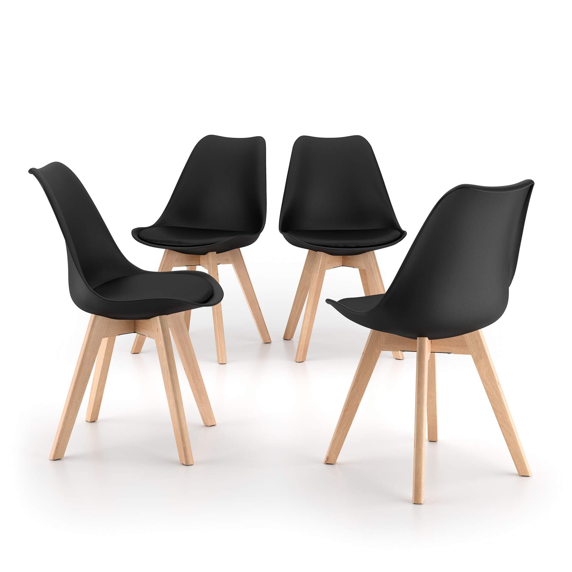 Greta Scandinavian Black Chairs - From Where - 