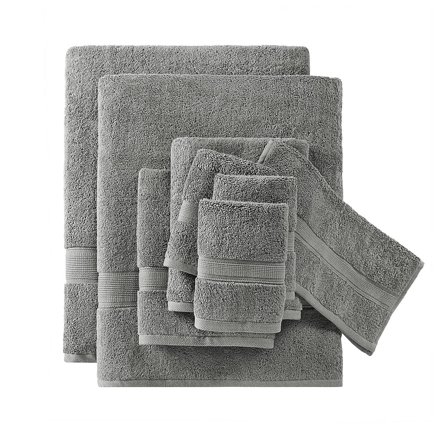Grey Cotton Bath Towel Set - From Where - 