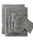 Grey Cotton Bath Towel Set - From Where - 