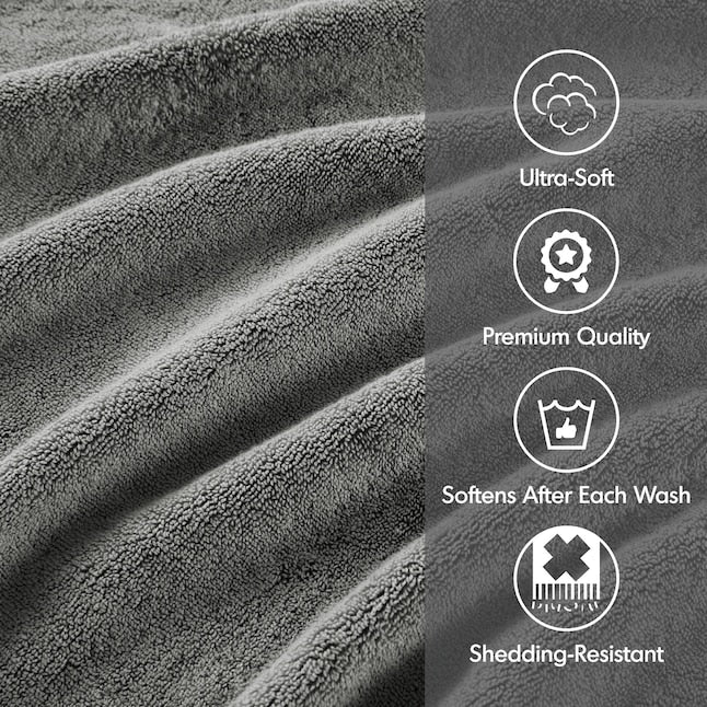 Grey Cotton Bath Towel Set - From Where - 