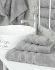Grey Linen 3 Piece Towel Set - From Where - 